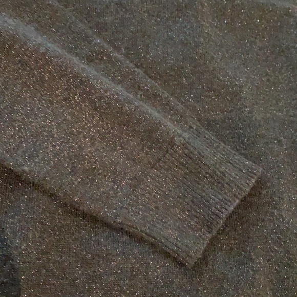 Forest green sparkle sweater with ruffle detail at top - Picture 4 of 7